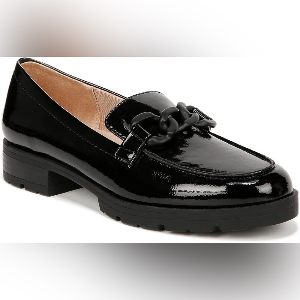 LifeStride Womens London 2 Loafers Black Patent 11 M